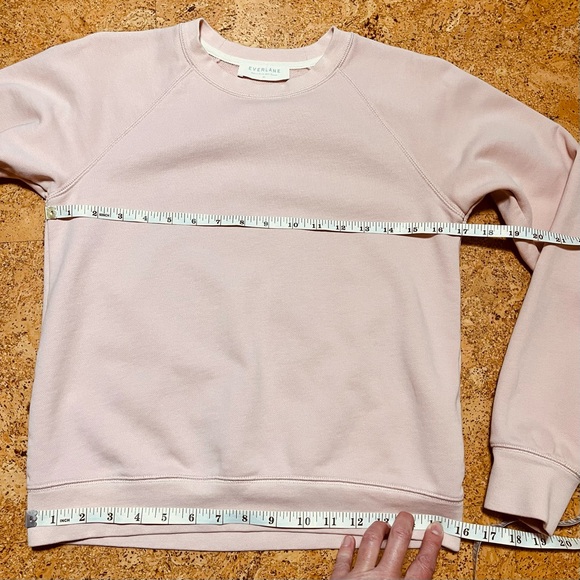 Everlane The Slim Classic French Terry Crew Blush Pink Sweater Sweatshirt NWOT - Picture 3 of 7